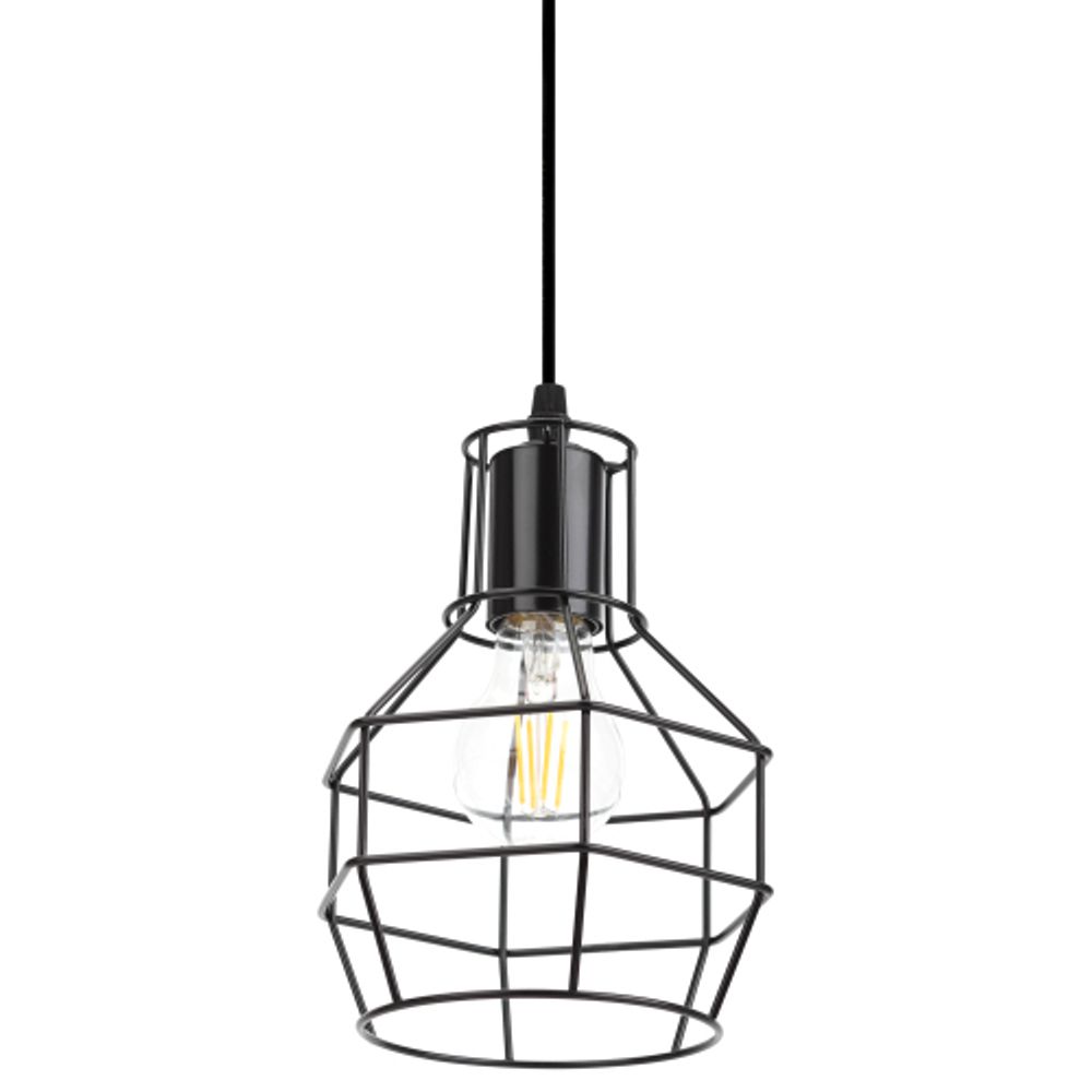 Светильник подвесной (подвес) ЭРА PL11 BK металл, E27, max 60W, высота плафона 220мм, подвеса 730мм, черный