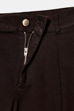 ZARA БРЮКИ BALLOON С ЗАЩИПАМИ, КОРИЧНЕВЫЙ