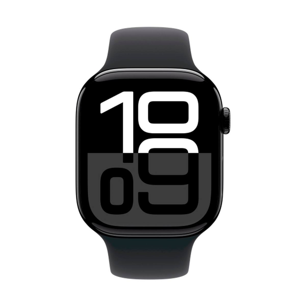 Apple Watch 10 46mm Jet Black Aluminum Case with Sport Band M/L, Black