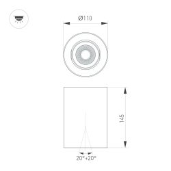 Светильник SP-FOCUS-R110-18W Day4000 (BK, 36 deg, 230V) (Arlight, IP54 Металл, 5 лет) 054862