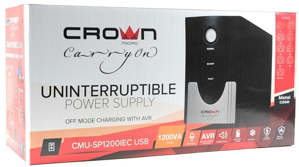 Источник бесперебойного питания  Crown CMU-SP1200IEC USB