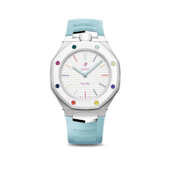 Корпус для часов POP-Swatch x AP - HUIT BLANC из 2 ремешков