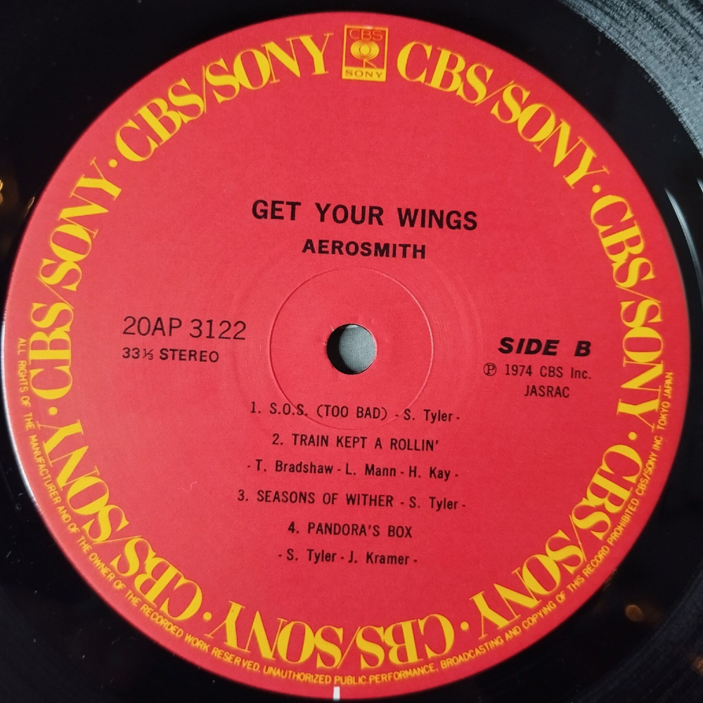 Винтажная виниловая пластинка LP Aerosmith Get Your Wings (Japan 1986) (No Obi) Seasons Of Wither