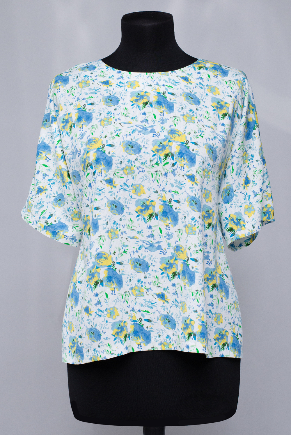 Блузка женская 2165ЮПБ, голуб.цветок #40ГЦ092165ЮПБ