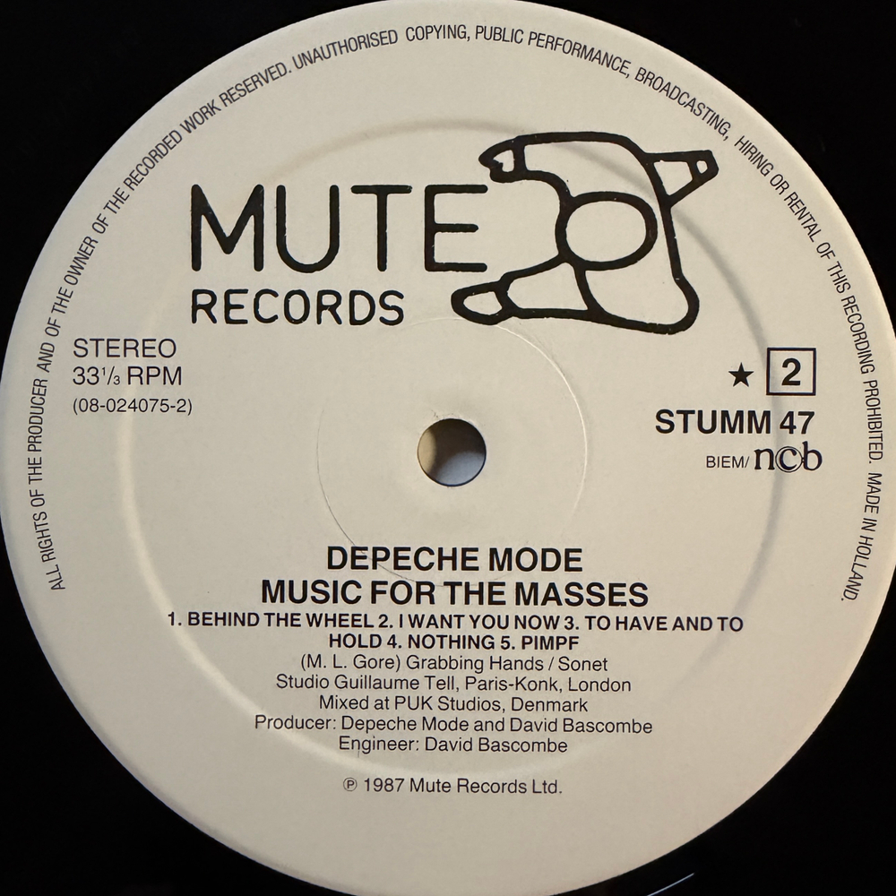Depeche Mode - Music For The Masses (Голландия 1987г.)