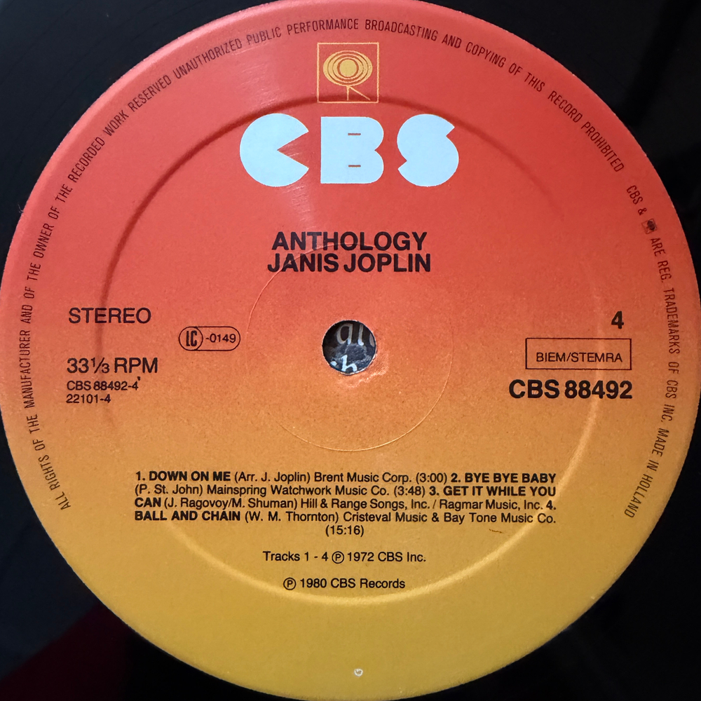 Janis Joplin – Anthology 2LP (Голландия 1980г.)Т