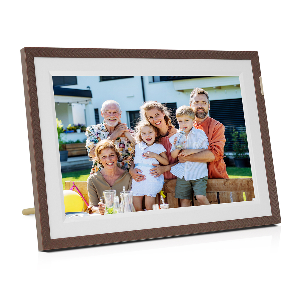 Цифровая фоторамка Arzopa D15 Brown Wi-Fi, 15,6-дюймовый сенсорный экран IPS, разрешение 1920x1080