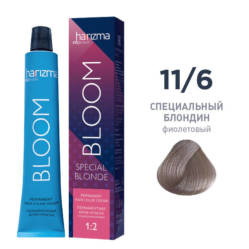 Крем-краска для волос Harizma Bloom 11/6, специальный блондин- фиолетовый, 100 мл (h31160)