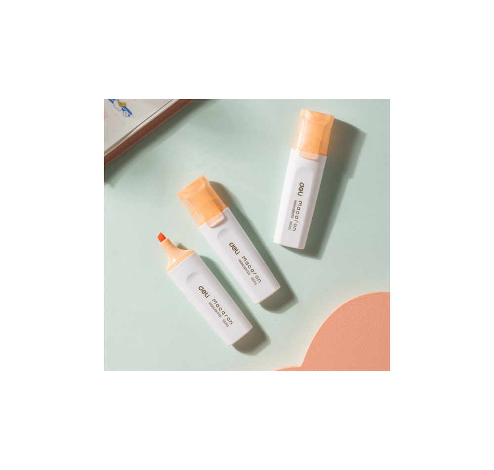 Маркер текстовыделитель DELI Macaron 1-5мм, скошенный, оранжевый ES621