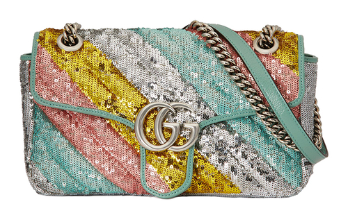 GUCCI Quilted Sequined Leather Crossbody Bag, Shoulder Bag Women"s