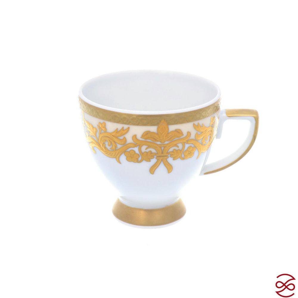 Набор кофейных пар Falkenporzellan Natalia creme gold 100мл