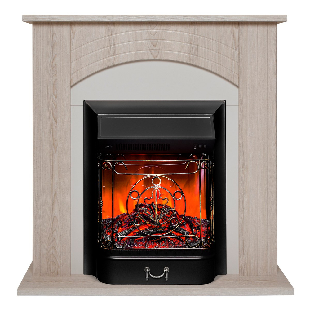 Электрокамин RealFlame Hanna STD LO светлый дуб с очагом Majestic Lux Black