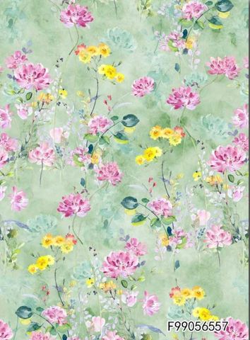 В ПУТИ, ЦВЕТОЧНЫЕ НЕЖЕНКИ, ЗЕЛЕНЫЙ - 100% хлопок