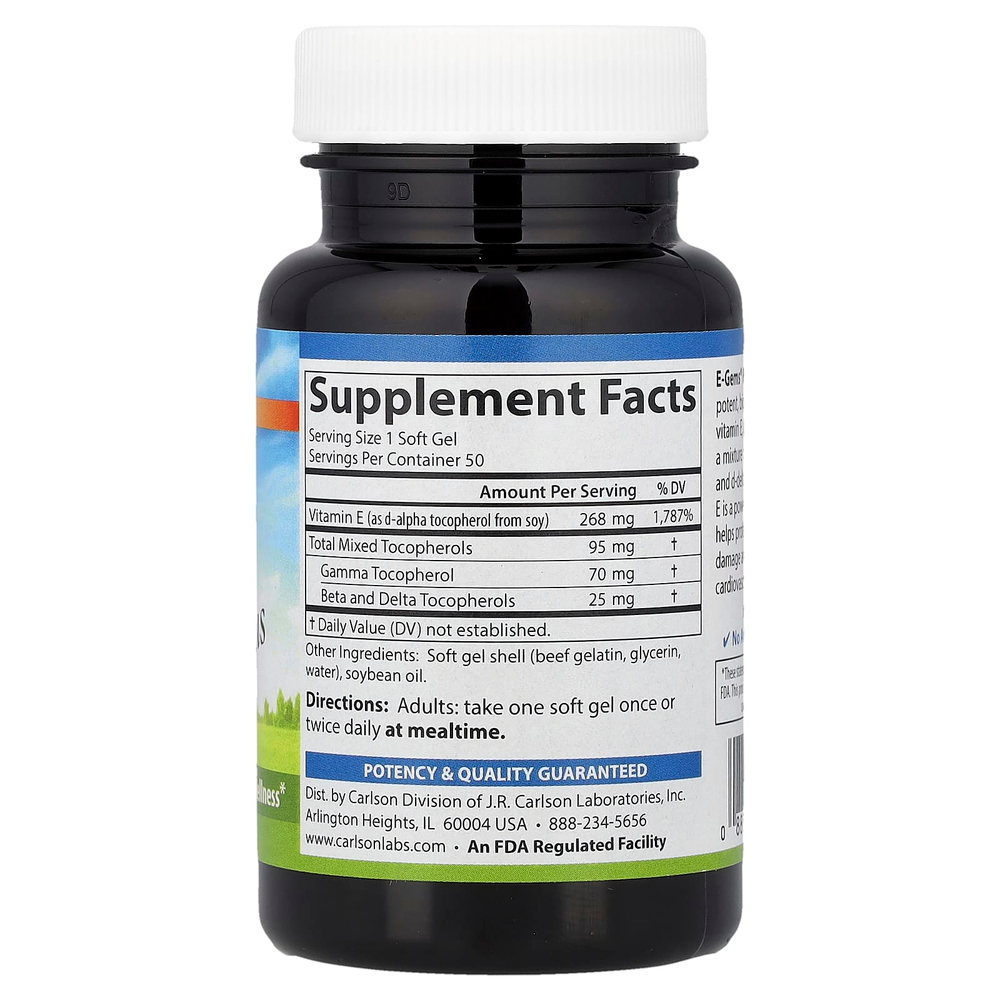 Carlson, E-Gems® Plus, 50 капсул