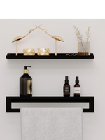 полки для ванной  с вырезом 500*120 черные 2 шт