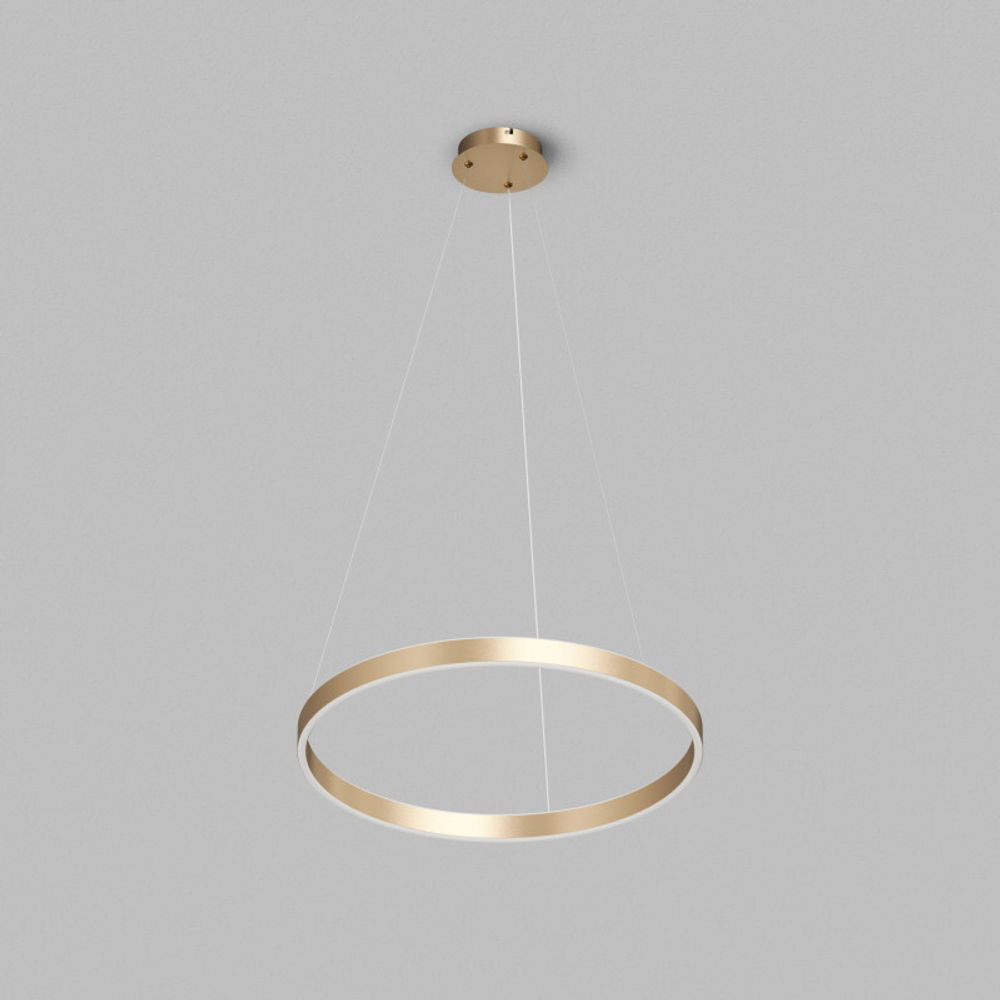 Светильник подвесной RAYDIA, 60 Вт, 3000–4000К, ?800?1500 мм, металл+акрил, матовое золото, свет вверх/вниз