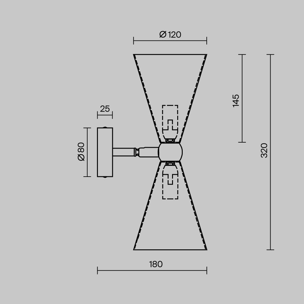 Настенный светильник (бра) Maytoni MOD108WL-02WG