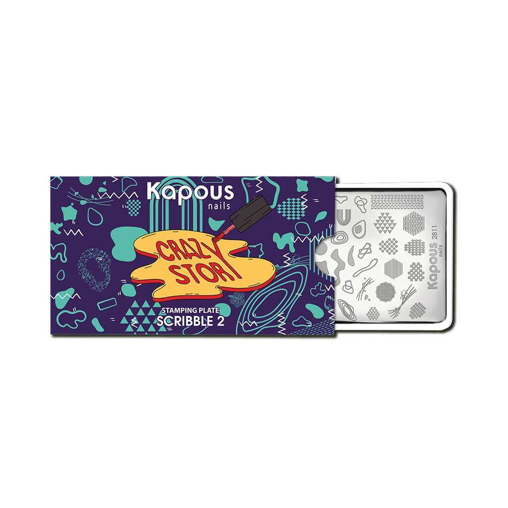 3 Kapous Professional Nails Пластина для стемпинга, Scribble 2 ,