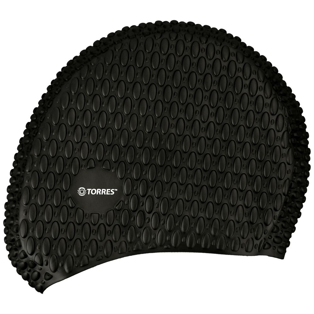 Шапочка для плавания TORRES Bobbles, SW-12204BK, черный, силикон
