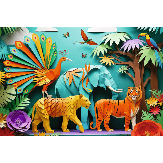 Puzzles - &quot;160&quot; - 40th anniversary Trefl - Paper Art: Jungle / Trefl