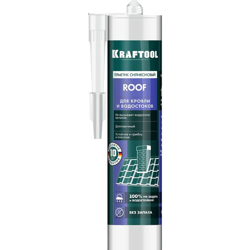 KRAFTOOL ROOF 300 мл черный, Кровельный силиконовый герметик (41258-4_G)