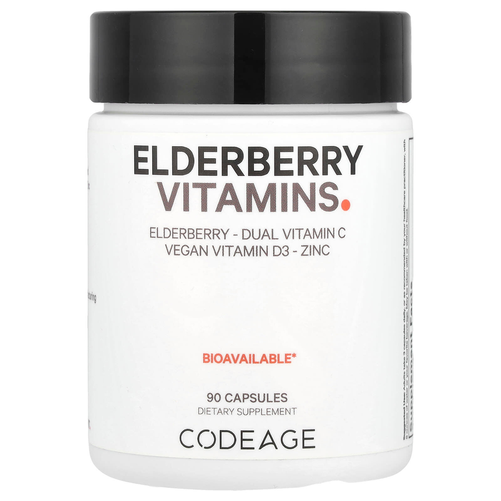 Codeage, Витамины из бузины, 90 капсул