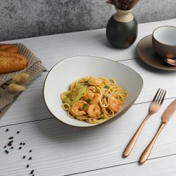 Салатник 800 мл 24*20,7 cм h8 cм White Matt New Brown Taiga P.L. [3]