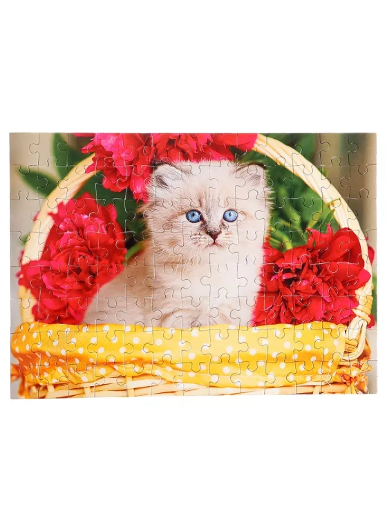 Пазл для детей 4 5 6 7 лет Котенок в цветах 104 элемента