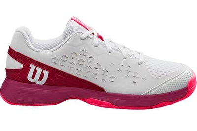 детские Кроссовки теннисные Wilson Rush Pro JR L - white/beet red/diva pink