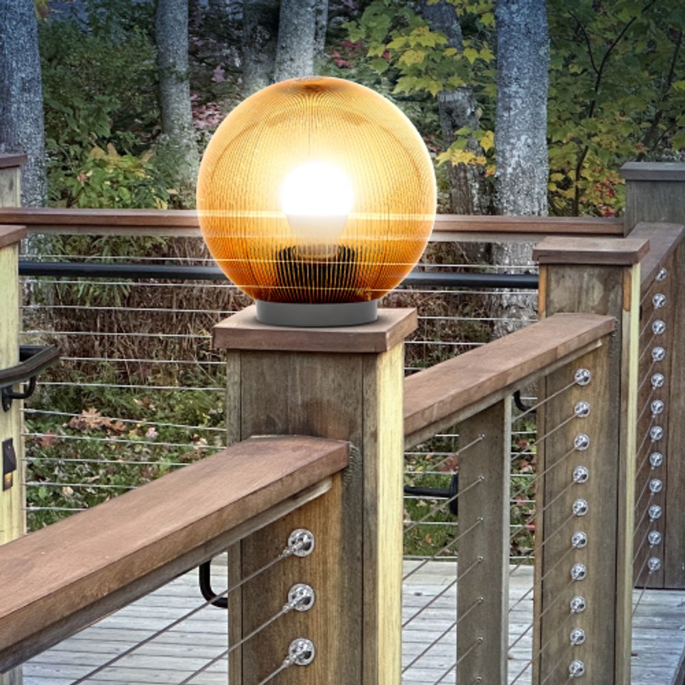 Садово-парковый светильник ЭРА НТУ 02-60-203 шар золотистый призма на опору / кронштейн IP44 Е27 max60Вт d200mm