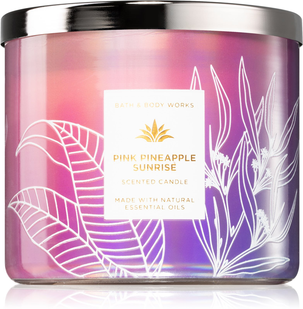 Bath & Body Works Pink Pineapple Sunrise - ароматическая свеча /   411  g  / GTIN 667556255768