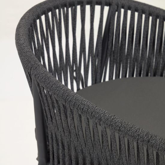 Веревочный барный стул Yanet черного цвета 80 см