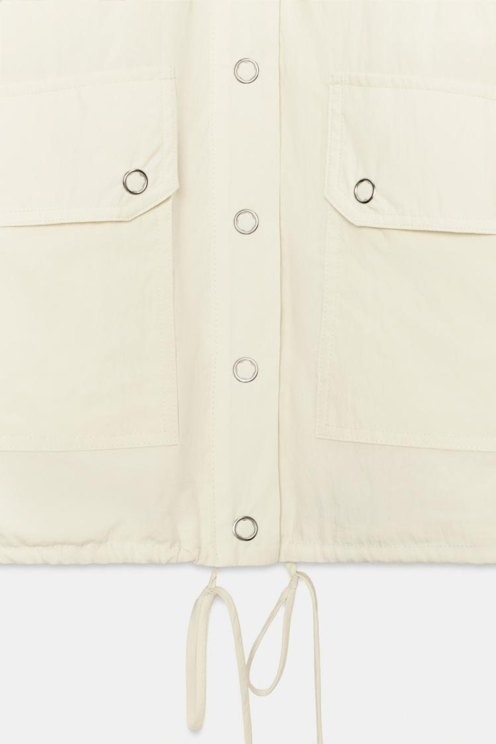 ZARA КУРТКА ИЗ НЕЙЛОНА С КАРМАНАМИ,БЕЖЕВЫЙ