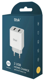 СЗУ с кабелем micro 2USB 2.4A Ubik UHS22WM white