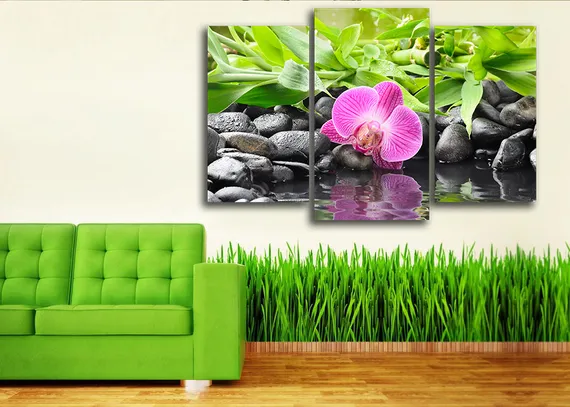 Модульная картина "Розовая орхидея"