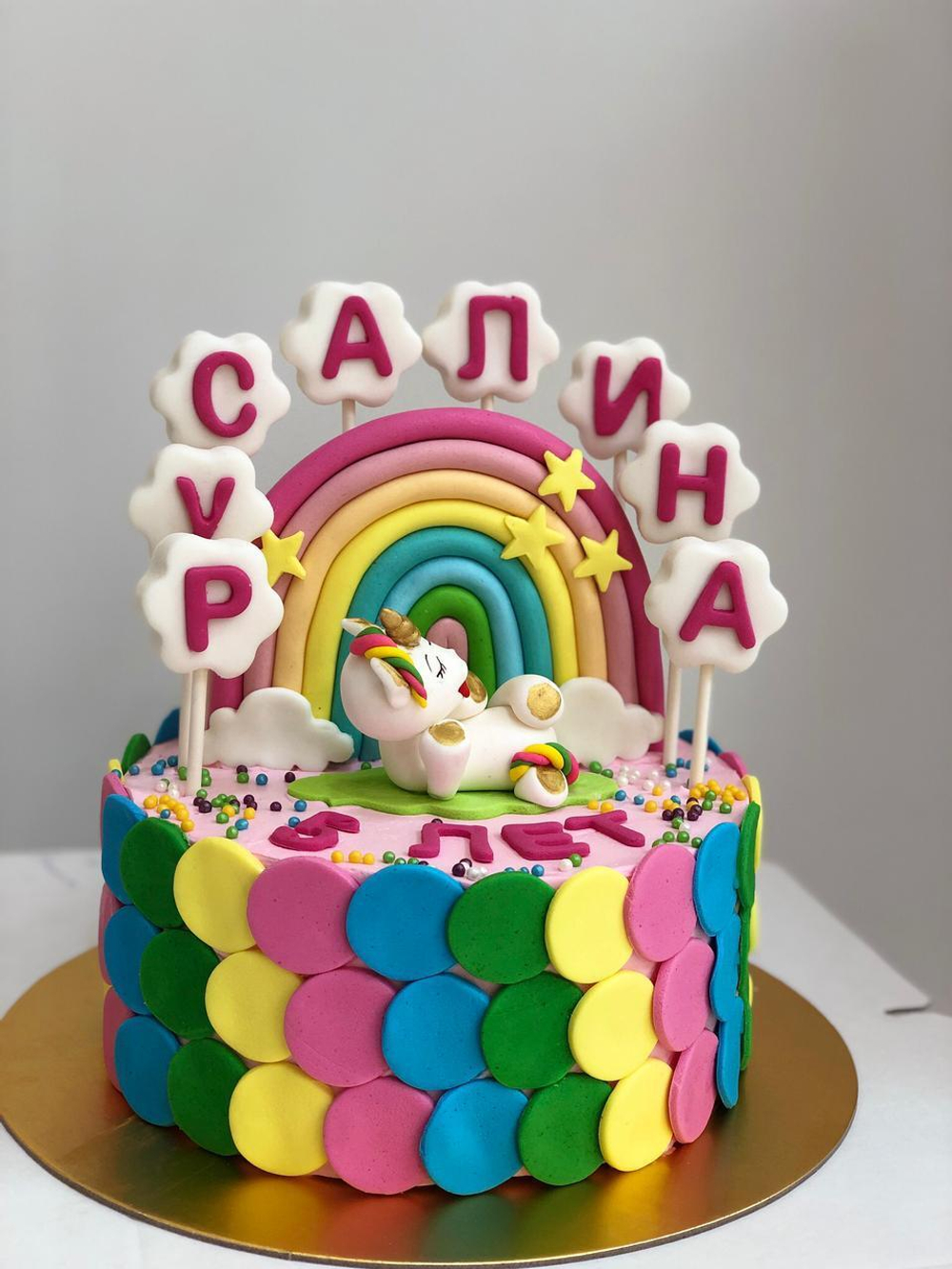 торт на день рождение девочки, торт с единарогом, торт на 5 лет,