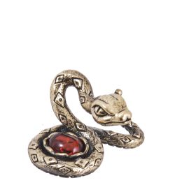 Народные промыслы AM-3984 Фигурка «Змея Гадюка» (латунь, янтарь)