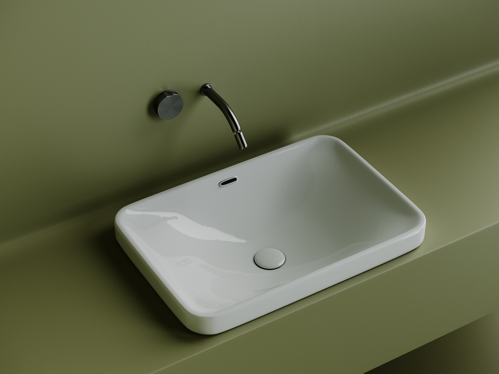 Умывальник прямоугольный встраиваемый сверху в столешницу Element 605x415x185мм