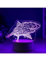 Светильник 3D ночник RISALUX «Большая акула», LED RGB, от се