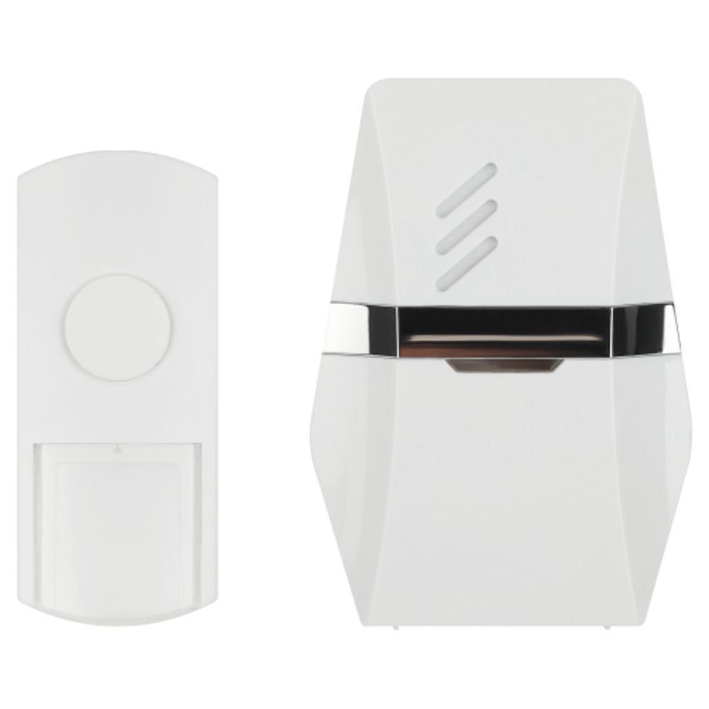 Звонок дверной ЭРА C81 беспроводной белый с серебром 6 мелодий | Электрозвонки беспроводные