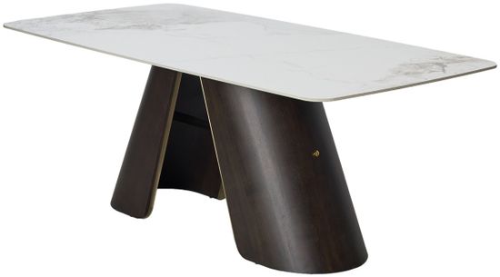 Стол SELTA 200 Белый мрамор CA071, керамика / Дуб/Золотой