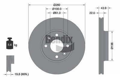 BENDIX Braking - BDS1003-BEN - Brake Disc