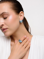 Кольцо Blue Heart Crystal Silver