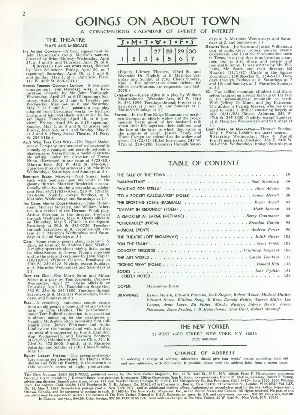 Журнал The New Yorker 02-05-1983