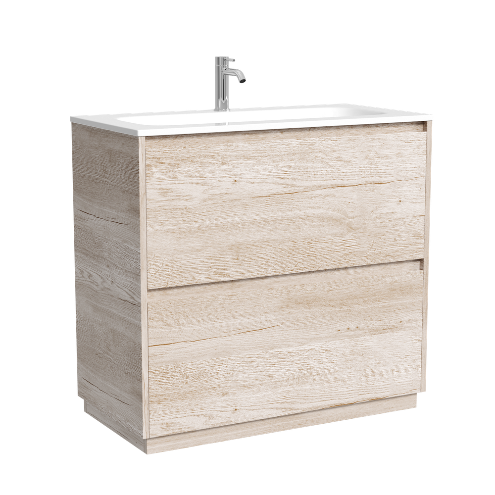 Тумба напольная Sancos Libra Floor с двумя ящиками 890х450х840, дуб галифакс натуральный, LB90FEG