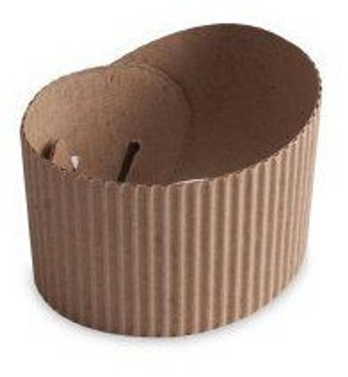 Манжета на стакан, 280х55 мм, микрогофрокартон, 2-слойная, коричневая, без печати, 1000 штук