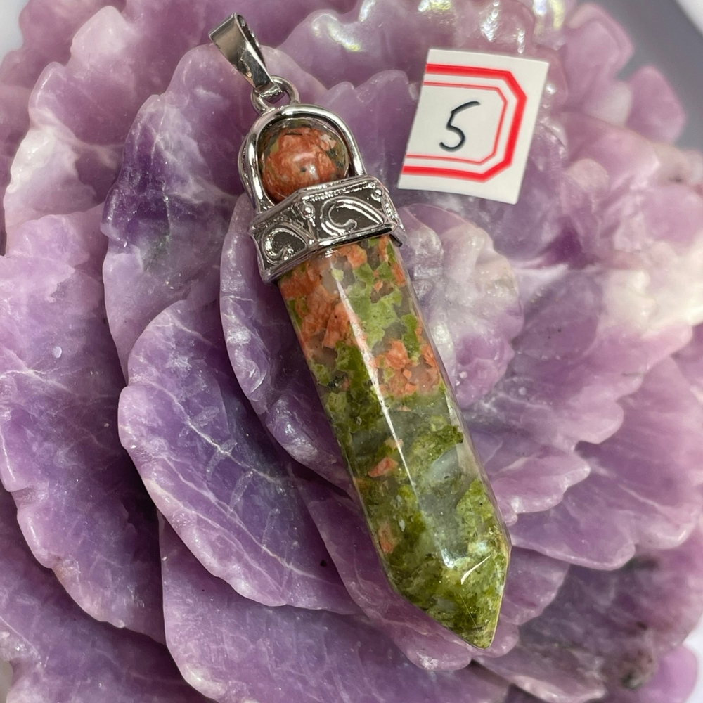 31748 Унакит Кулон кристалл маятник 14*48мм
