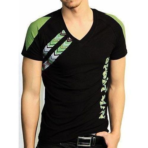 Мужская футболка черная с зеленым принтом Doreanse 2575