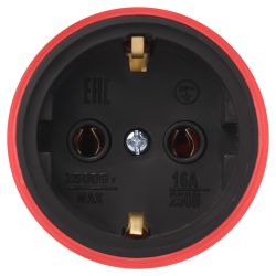 Розетка ЭРА RX11-R-IP44 каучуковая c заземлением 16А IP44 прямая красная