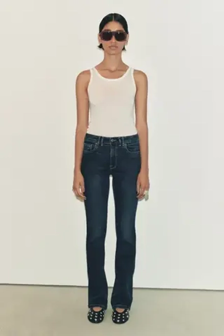 ZARA ДЖИНСЫ BOOTCUT CONTOUR СО СРЕДНЕЙ ПОСАДКОЙ — ZW COLLECTION, СИНИЙ
